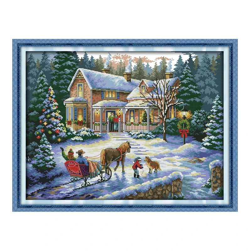 Радость воскресенье crossstitch комплекты Приморский маяк(2) DMC14CT11CTcottonfabric гостиная dininghall Ресторан Главная Отель живопись