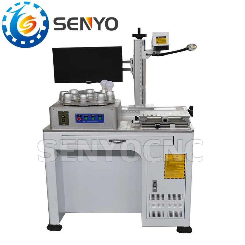 20 Вт оптоволоконная лазерная гравировка портативная волоконная с поворотным для