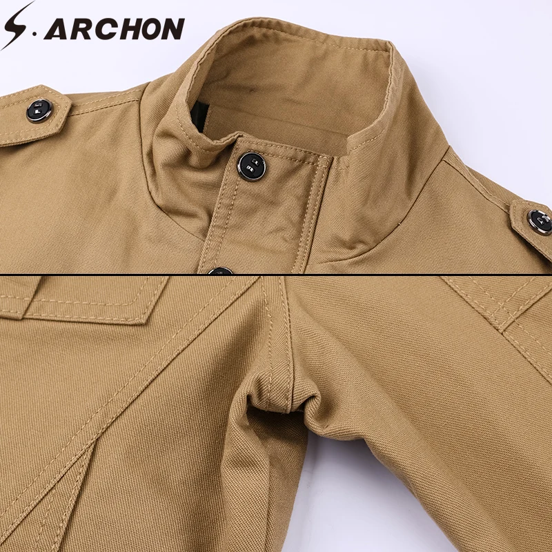 

S.ARCHON New US Army Tactical Jackets Men Cotton Windproof Military Air Force Pilot Jacket Casual Flight Bomber Jacket Coats