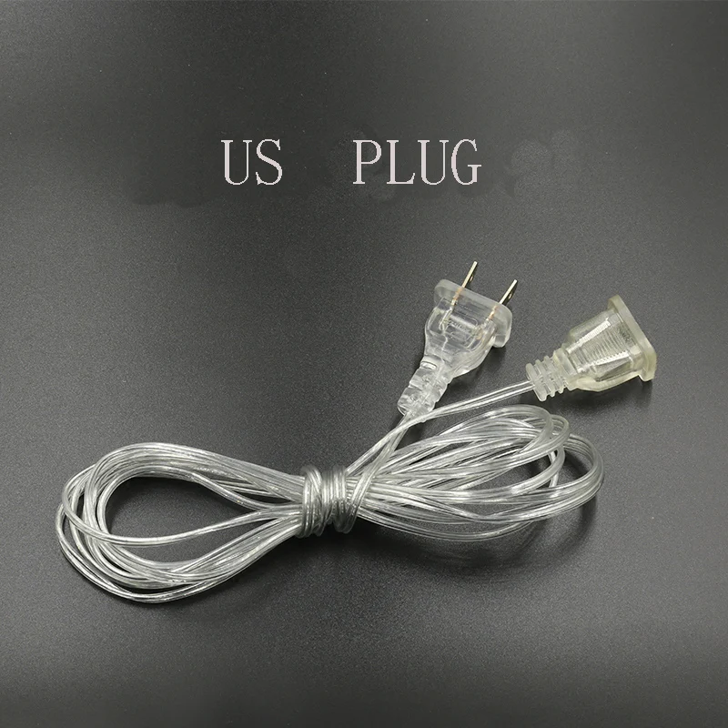 3 м 220 В ЕС США штекер прозрачный удлиненный провод Рождественские огни гирлянда