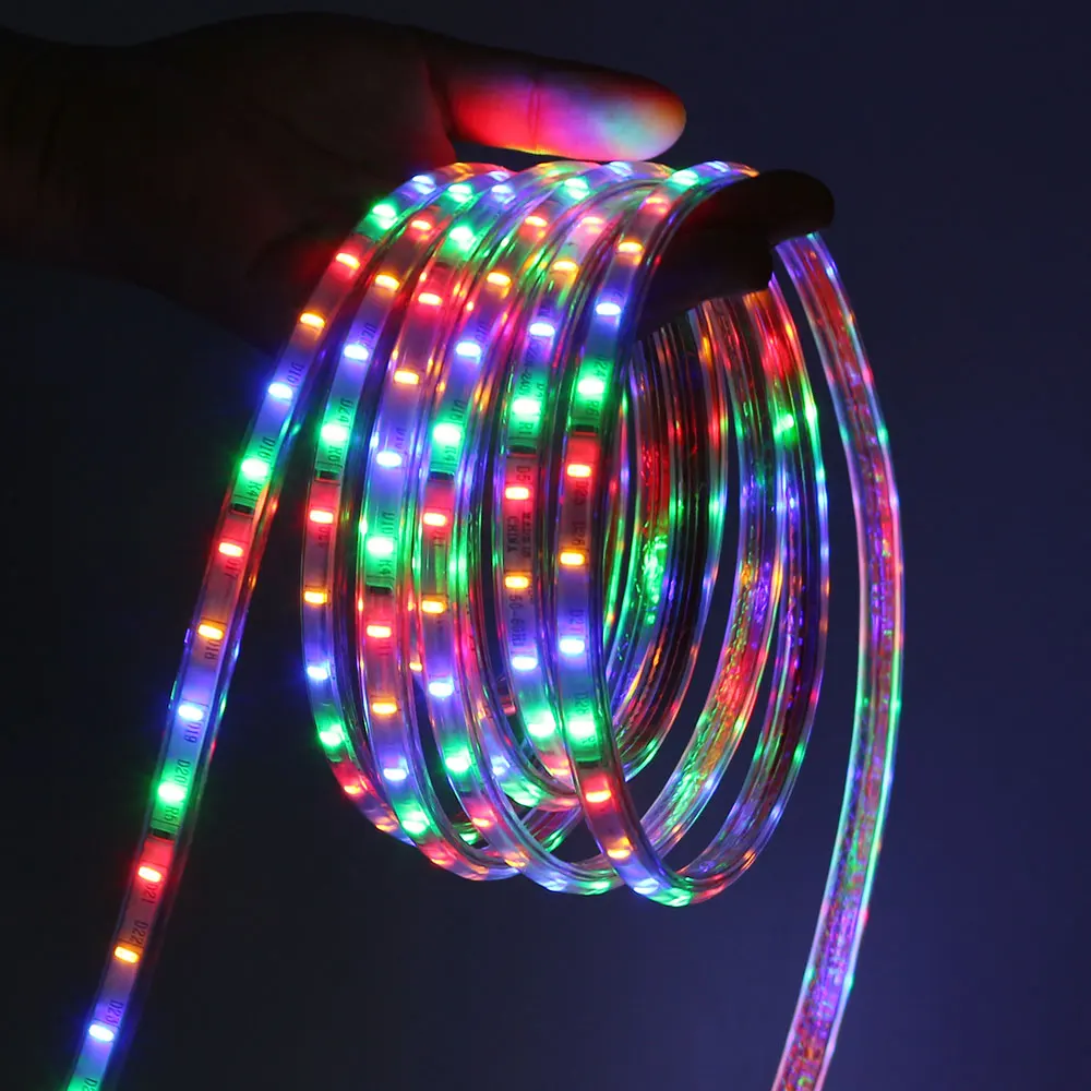 AC 220V RGB 3014 led strip 72leds/Meter IP65 Waterproof Flexible LED Tape Light outdoor garden light with EU plug 1/2/3/4/5/10M