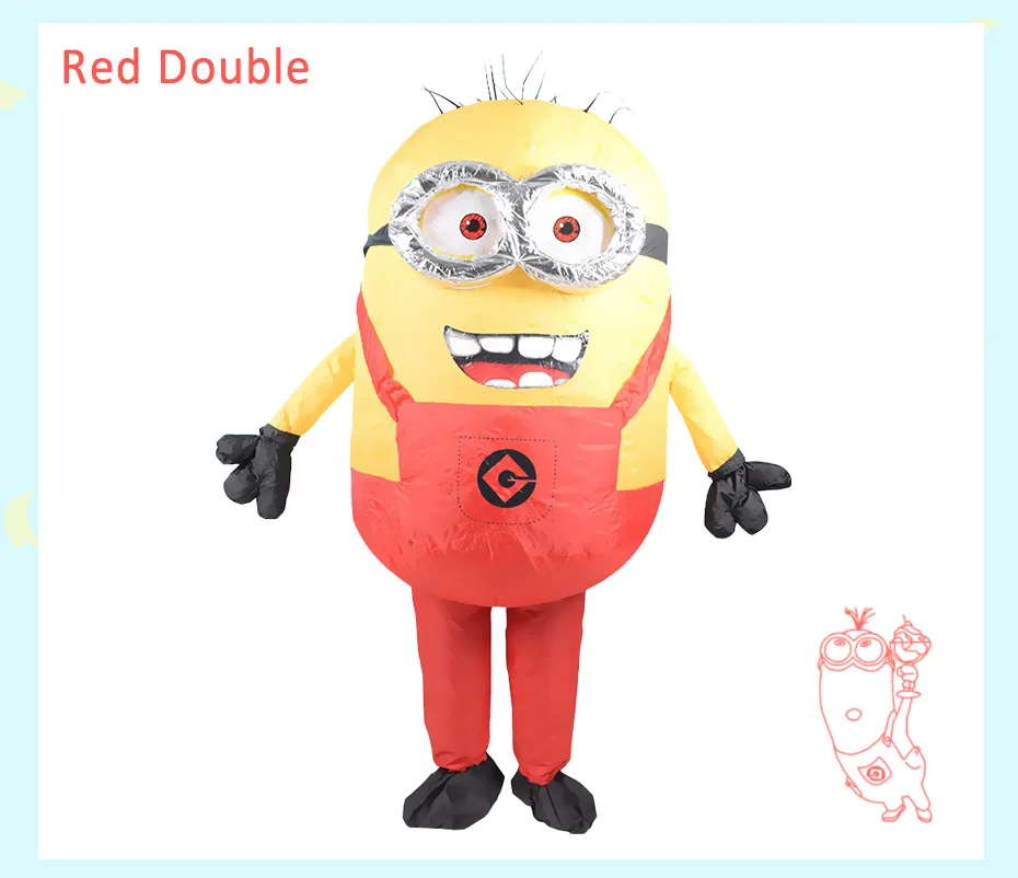 Men Women Inflatable Minion Costume Halloween Party Costumes Despicable Me Mascot Costume Minion Cosplay Clothing for Carnival
