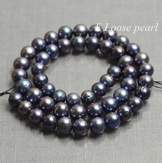 

Perfect Freshwater Pearl Near Round Potato Peacock Purple Loose Beads 7.5-8.5mm One Full Strand DIY Jewellery