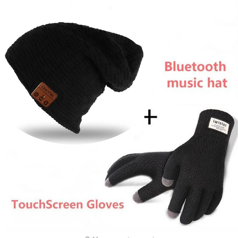 Умная Вязаная Шапка бини с Bluetooth зимняя музыкальная шапка беспроводные наушники