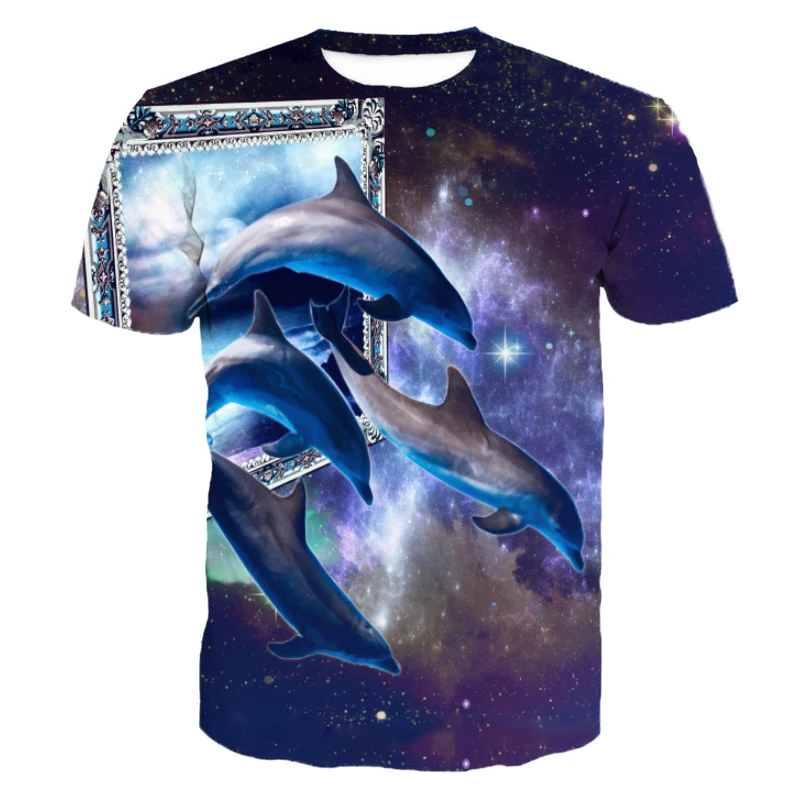 Стильная 3D футболка с короткими рукавами в виде рыбки забавные солнцезащитные