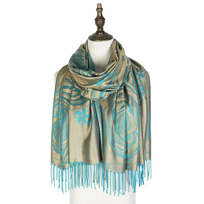 camel green Amice пашмины жаккардовый шарф из искусственного шелка с бахромой цветочный женский шарф шали шарфы женские накидки Шарф Палантин capelet vimpa шейный платок - Цвет: camel green