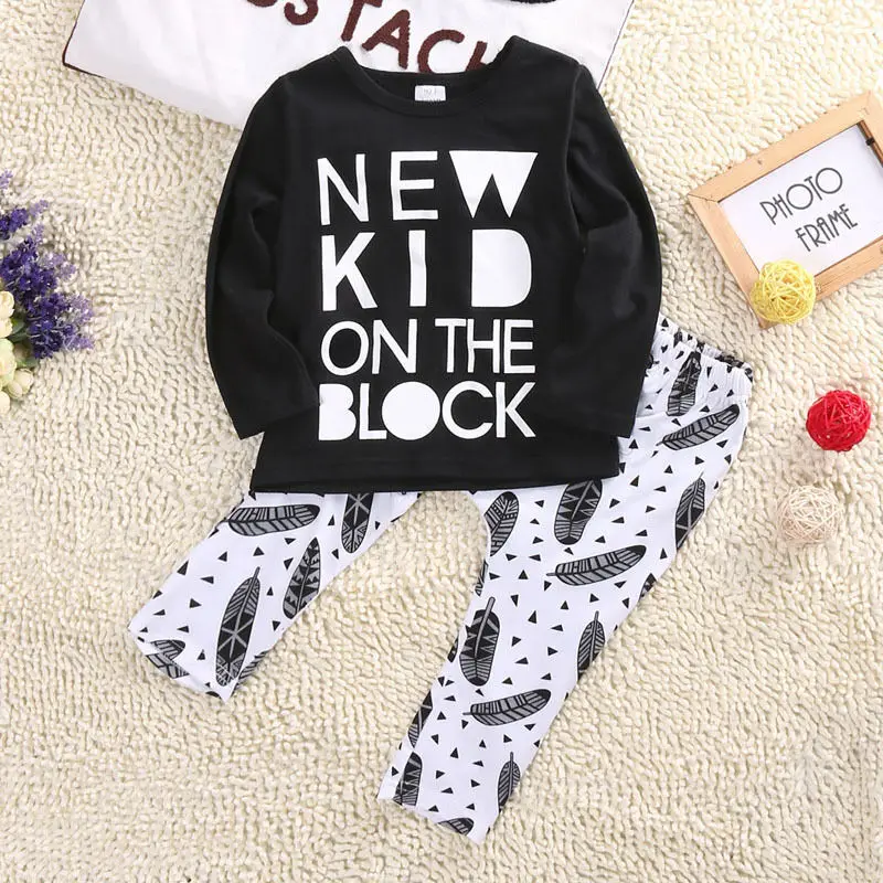Infant Newborn Baby Boys Girl Clothing Sets Boy Fashion Cotton T-shirt Pants 2pcs Outfits Set Clothes | Детская одежда и обувь