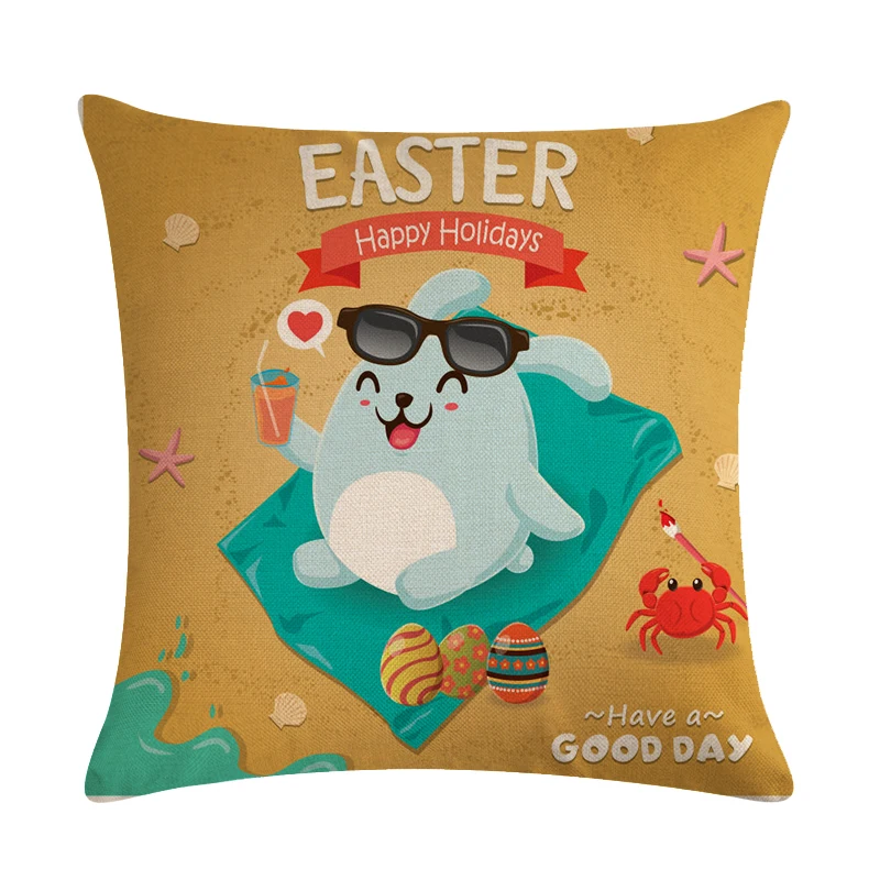 Подушка &quotСчастливой Пасхи&quot Чехлы льняной диван домашний декор наволочка