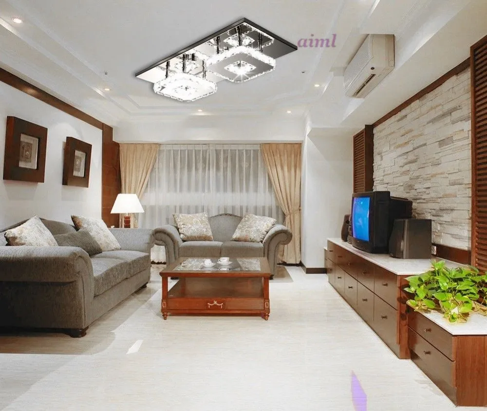 Потолочная Подвесная лампа K9 светодиодная с кристаллами 2 головки холодный белый