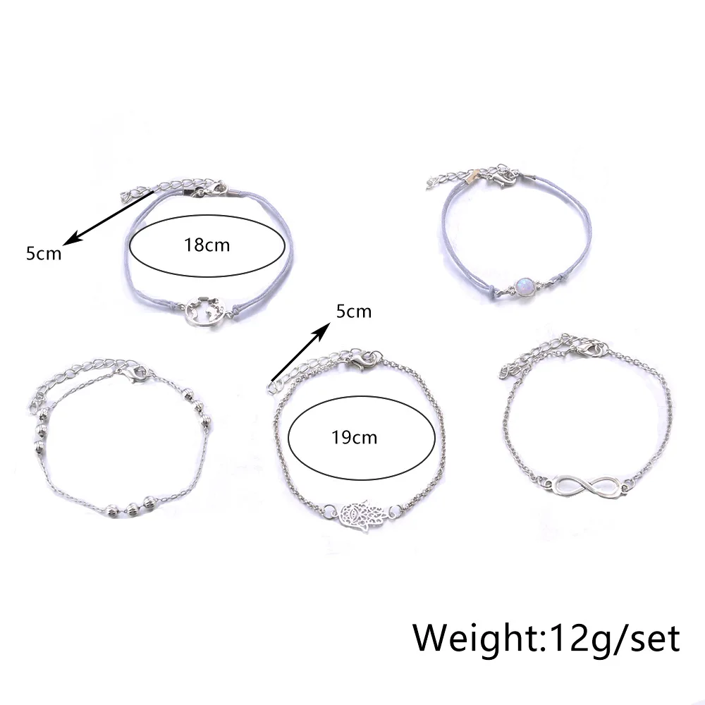 5 шт./компл. Кристалл Опал очарование Фатима рука полые земли браслеты