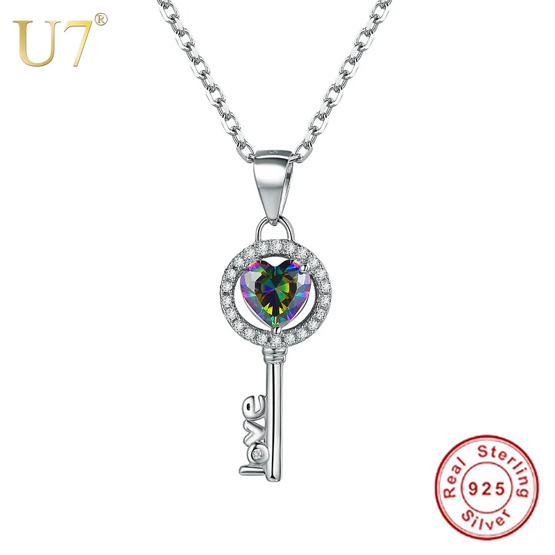 Ожерелье женское из серебра 925 пробы с фианитом|valentine day gift|pendant necklaceheart jewelry |