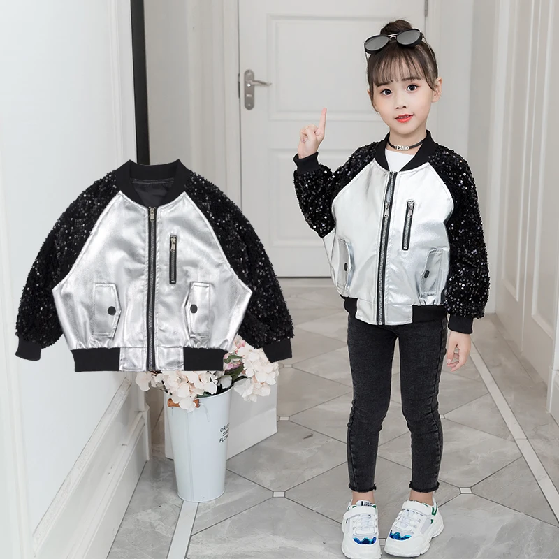 Куртка для девочек из искусственной кожи на осень-весну в стиле пэчворк возраст 4