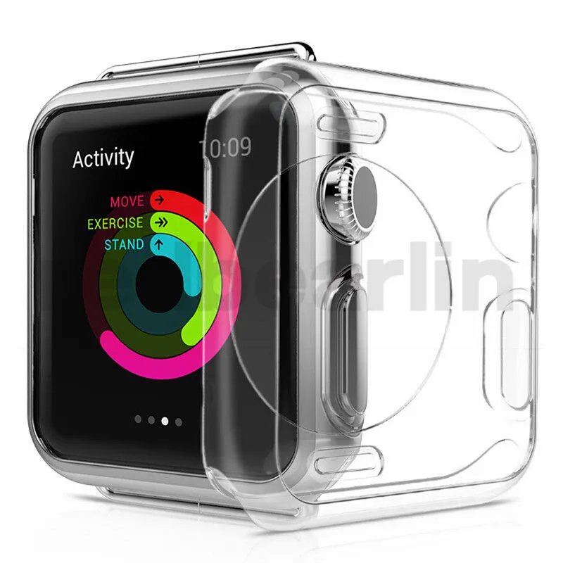 Ультра Прозрачный мягкий силиконовый чехол из ТПУ для Apple Watch 38 мм 42 40 44 apple watch Series 1