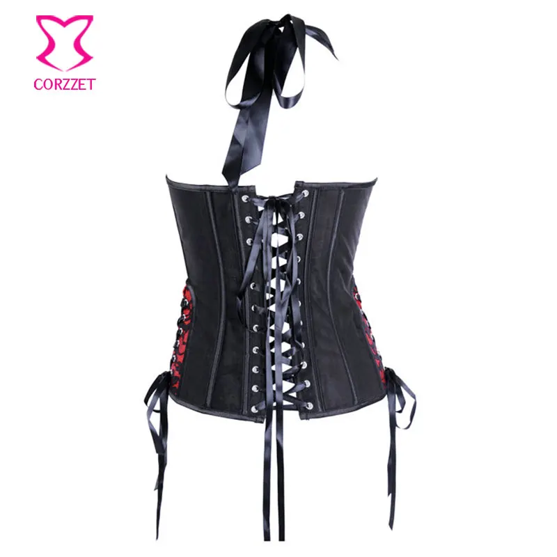 Corzzet сексуальные подтяжки цветочные кружева накладные Холтер шеи пуш-ап корсеты