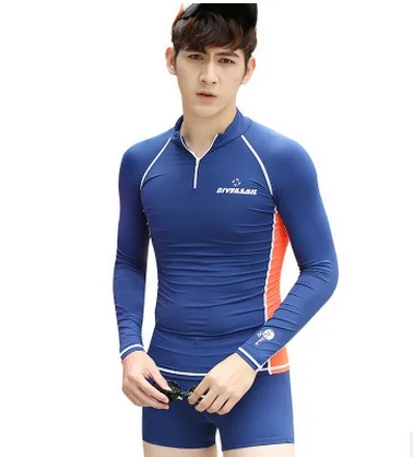

Men Swim Shirts Wetsuit Rashguard Two Piece Suncreen Rash Guards for Surfing Diving Fishing Male Kitesurf Water Sportswear Cloth
