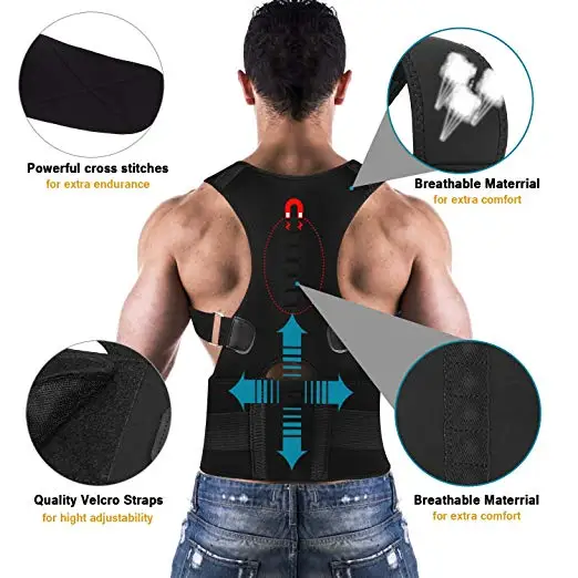 

Adjustable Orthopedic Back Posture Support Braces Belt Corrector Posture Magentic Corrector de postura Shoulder Support Belt