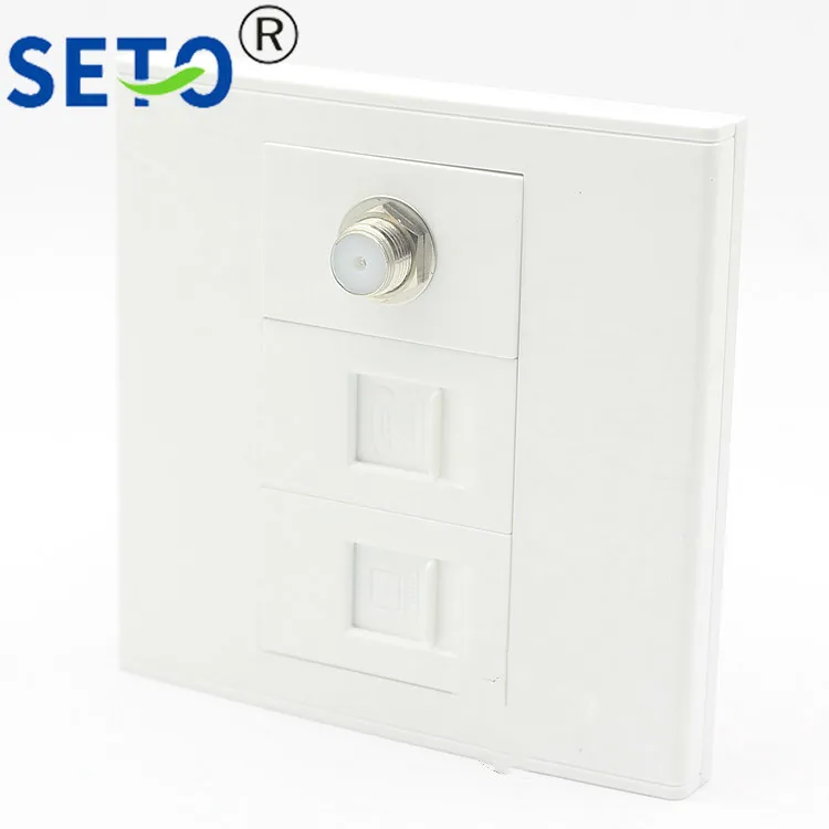 SeTo 86 Тип RJ45 Cat5e сеть Lan+ RJ11 CAT3+ F головка цифрового ТВ Разъем Панель настенная пластина гнездо Keystone Лицевая панель