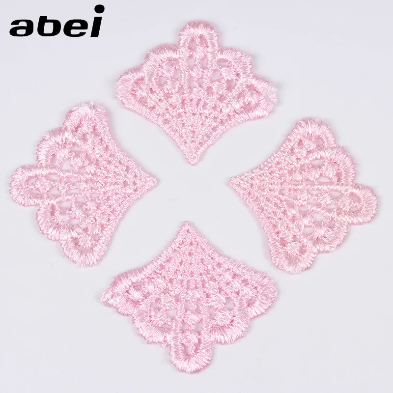Кружевная аппликация с вышивкой розового цвета 20 шт./лот Швейные аксессуары для