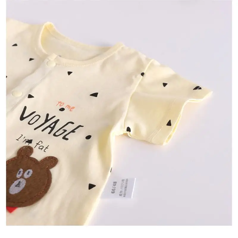 Детский комбинезон милые хлопковые пижамы с изображением медведя сезон лето