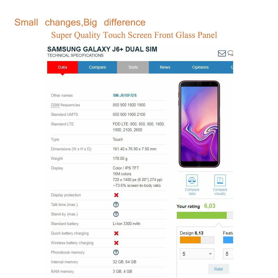 Сенсорный экран 6 0 дюйма для Samsung Galaxy J6 Plus + J610 J610F SM J610F/DS панель сенсорного экрана
