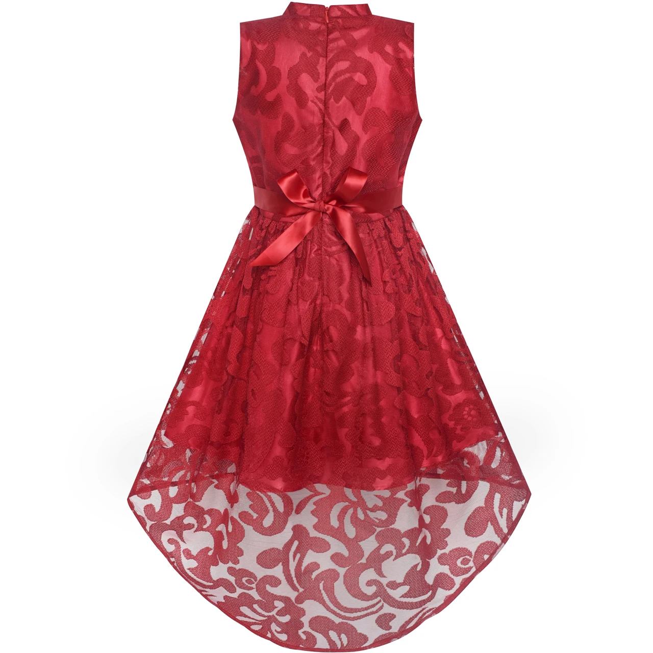 Sunny Fashion платья для девочек новогодние костюмы Цветок Девушка Платье Бургундия