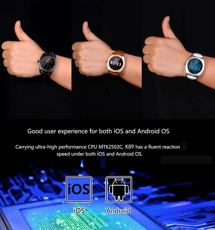 K89 Смарт-часы MTK2502 Bluetooth Gesture Smartwatch монитор сердечного ритма напоминание о звонках Браслет для apple Android IOS