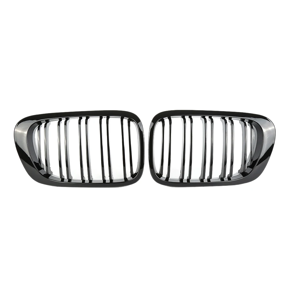 Liplasting 2 шт. глянцевый черный Автомобильный передний бампер Гриль двойная решетка
