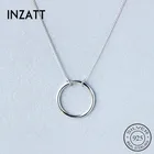 Ожерелье INZATT с подвеской в минималистическом стиле женское, изящное геометрическое круглое ожерелье из настоящего серебра 925 пробы, модные аксессуары