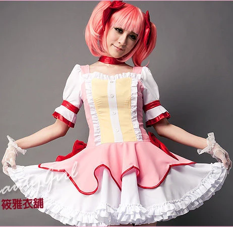 Костюм горничной Puella Magi Madoka Magica из аниме косплей Канаме Мадока милый и красивый