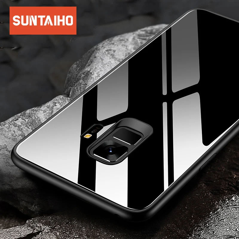 Suntaiho стеклянный чехол для samsung s9 TPU Edge PC galaxy s8 стеклянная задняя крышка S7 A8P 2018 J4 J6