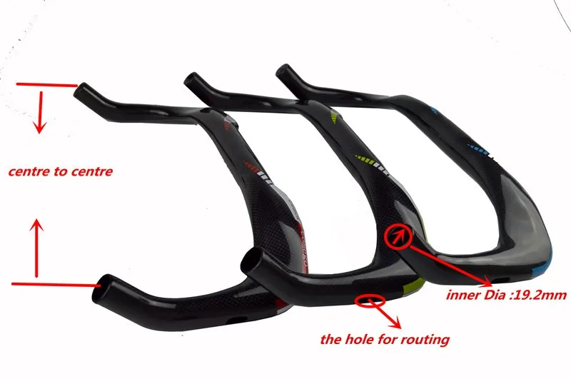 Полностью карбоновый руль Aero carbon TT 380/400/420/440/460 мм запасные части для руля