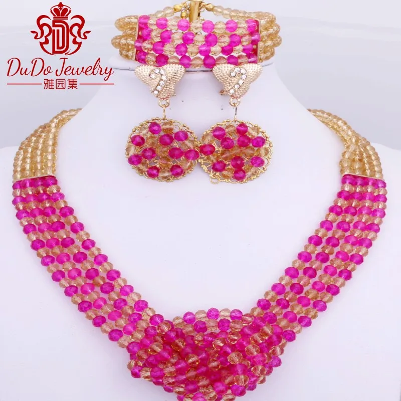 Комплект из колье и серёг в африканском стиле|nigerian beads jewelry set|fashion necklace setjewelry sets for