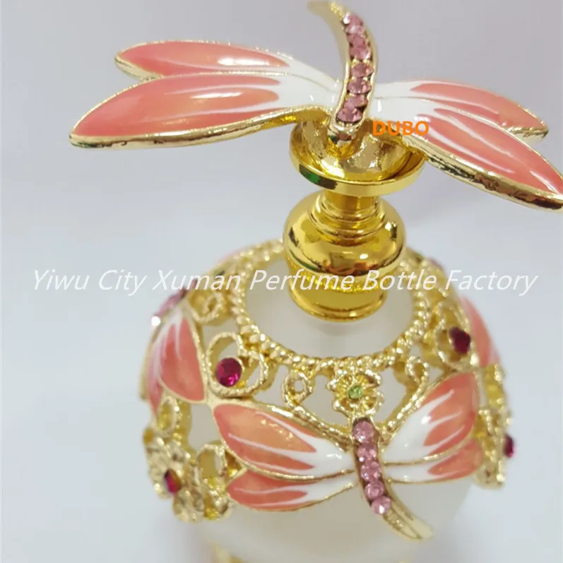 Флакон для духов в стиле ретро металлический пустой флакон со стрекозой Круглый