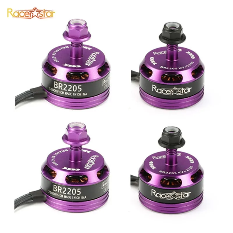 

4 шт. Racerstar Racing Edition 2205 BR2205 2300KV 2-4S бесщеточный двигатель CW CCW фиолетовый для QAV250 ZMR250 260 рамка RC Racer Racing