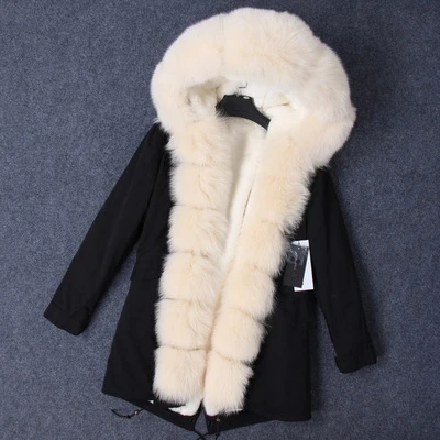 OFTBUY зимняя женская куртка из натурального меха, парка с воротником из натурального Лисьего меха, длинное пальто с подкладкой из искусственного меха, модная теплая уличная одежда