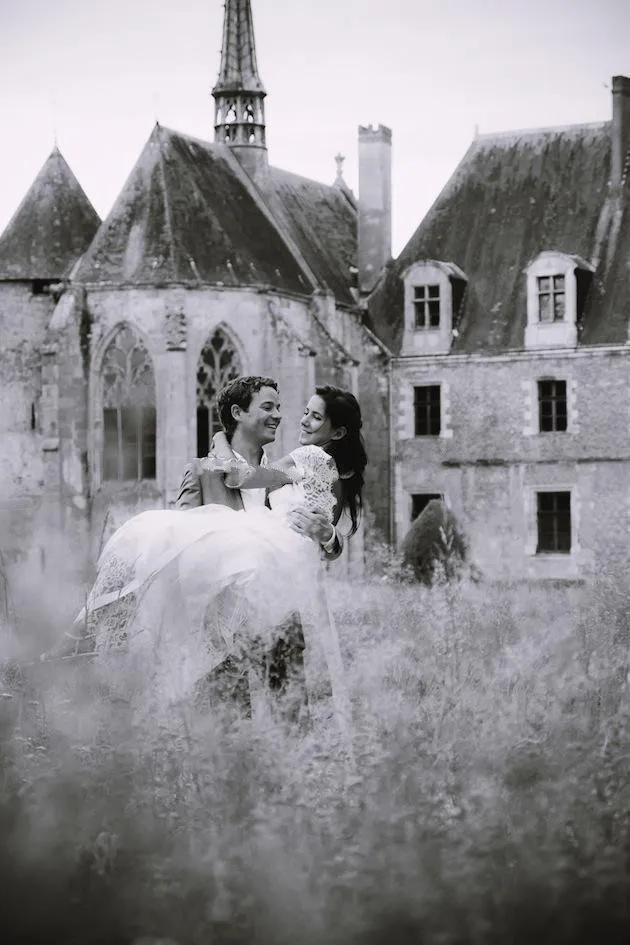 Новый богемия свадебное платье V шеи рукавом открыть назад кружева лиф шифоновая