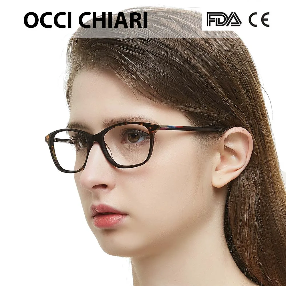 OCCI CHIARI женские компьютерные очки с принтом анти-синий луч прозрачные очки Анти-усталость миопия, Гиперметропия черные оправы для очков ACITO