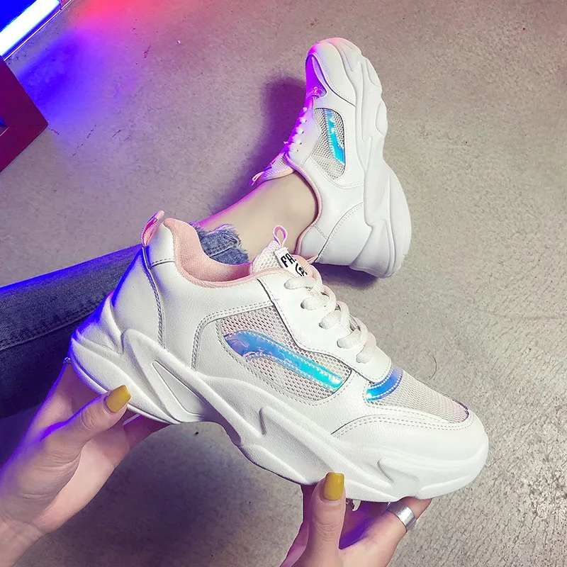 Женские кроссовки с высоким берцем на платформе Chaussure Femme весна 2019|Женские и кеды|