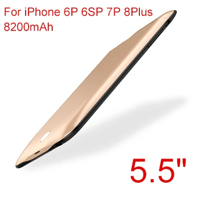 gold 6 6S 7 8 Plus 8200 мАч чехол для зарядного устройства для iPhone 6 6S 7 8 Plus внешний резервный чехол для зарядки аккумулятора чехол для внешнего аккумулятора - Цвет: gold