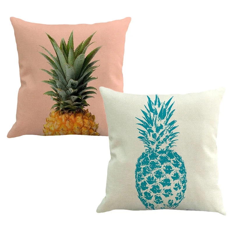 

Tropical Painted Pastoral Style Tropical Fruit Painted Pineapple Linen Pillow Pillowcase Sofa Cushions Cotton And Linen Material