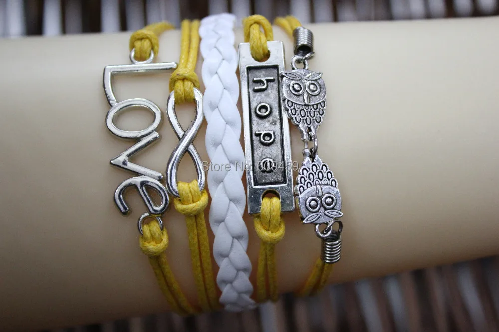 Love bracelet infinity owl rope leather braid | Украшения и аксессуары
