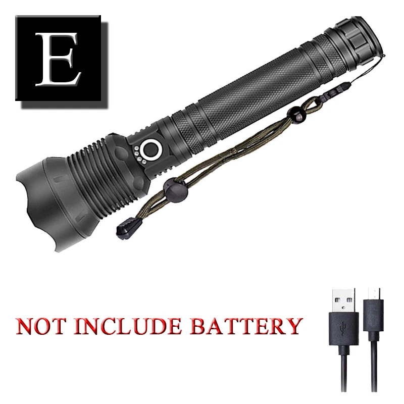 Option E Litwod Z201282 50000 люмен лампа XHP70.2 мощный фонарик Micro USB Zoom СВЕТОДИОДНЫЙ Фонарь XM-L2 U3 18650 или 26650 батареи для кемпинга - Испускаемый цвет: Option E