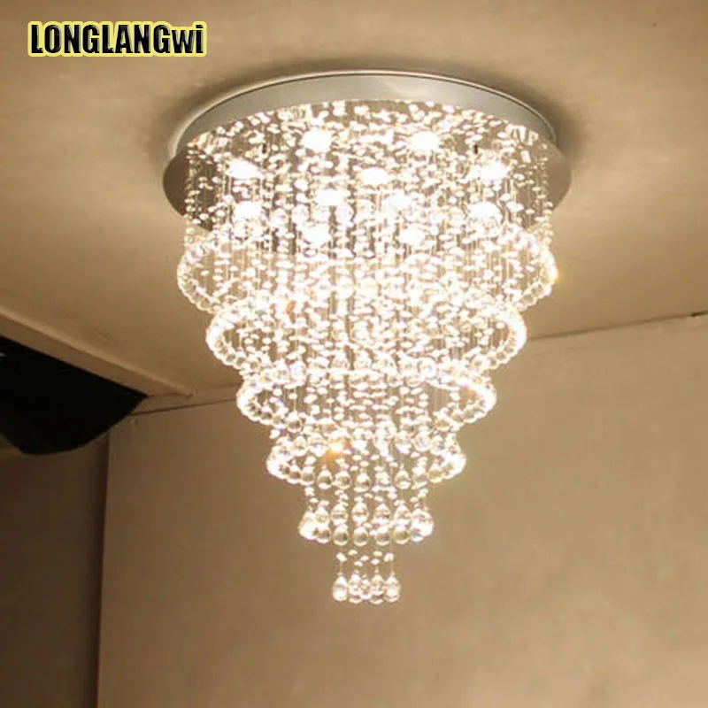 Большие круглые современные светодиодные K9 хрустальные люстры для ресторана