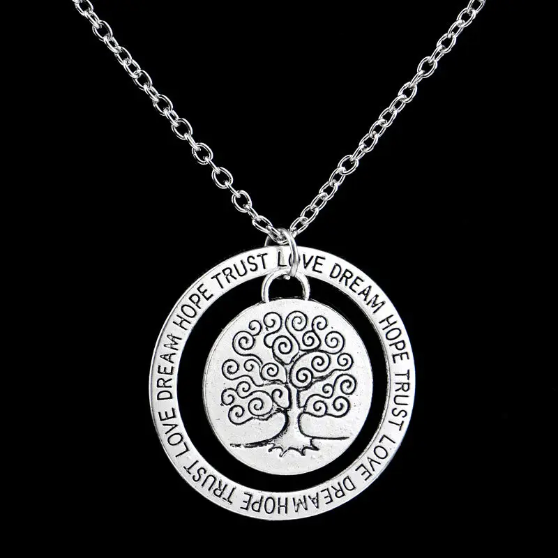 Ожерелье с кулоном в виде дерева мудрости любимого никогда не сдавайся семейные