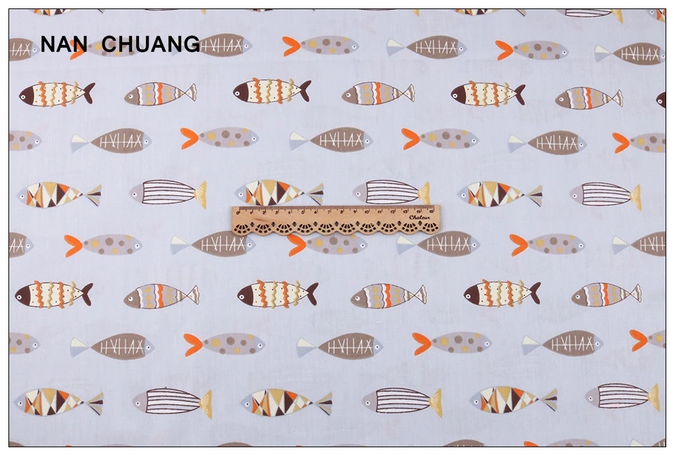 Nanchuang, 7 шт./лот, серия рыб, хлопковая ткань, Лоскутная Ткань для рукоделия, ручная работа, для шитья, для детей, материалы 20x25 см