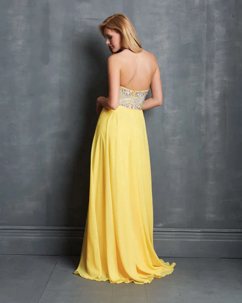 Сексуальное платье вечера спинки желтый синий платье-линии милая бусины