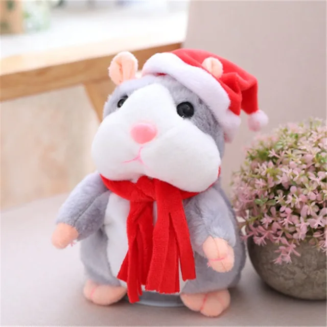 Xmas Gray Говорящий хомяк мышь животное Рождественская игрушка говорящий звук говорящий хомяк развивающая мягкая игрушка для детей Рождественский подарок - Цвет: Xmas Gray