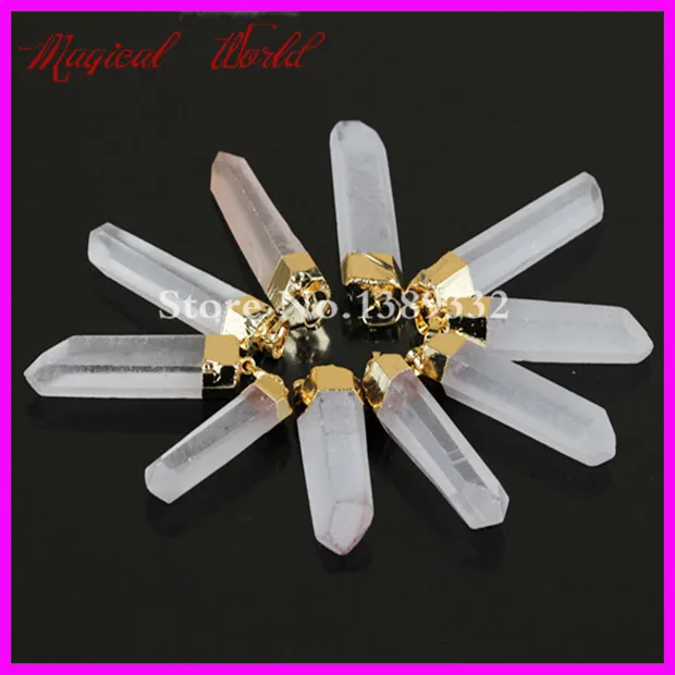 10 шт. натуральный кристалл кварцевый кулон настоящие необработанные матовые