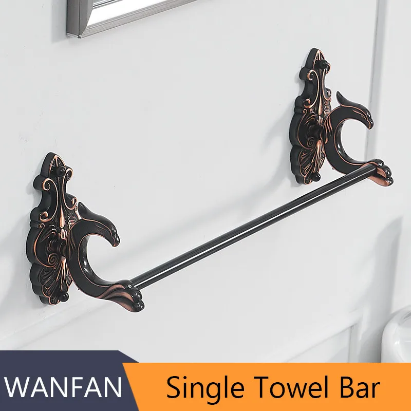 Single Towel Bar Аксессуары для ванной черный Кисточки ED Для ванной чашки и стакан держатели Европа Туалет Кисточки держатель Полотенца бар Держатели бумаги ткань крюк wf-88800 - Цвет: Single Towel Bar