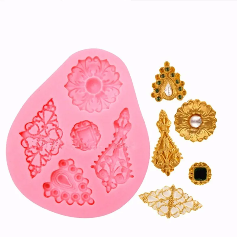 1 шт. 5 Форма бриллиантами торта Винтаж Ювелирные изделия с алмазами 3D силиконовые